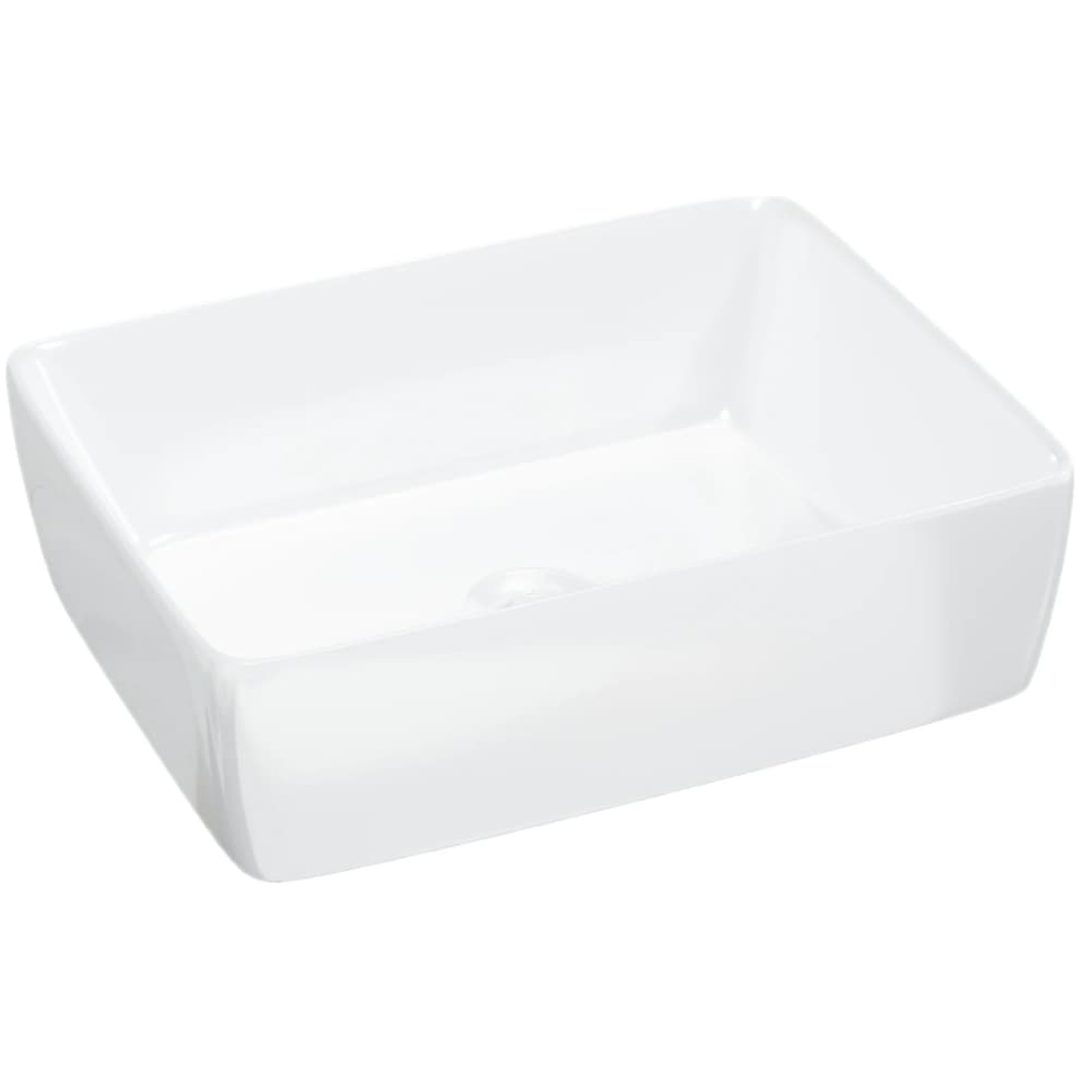 Handfat vit keramik rektangulärt vidaXL 48 x 37 x 13 cm – bild 2