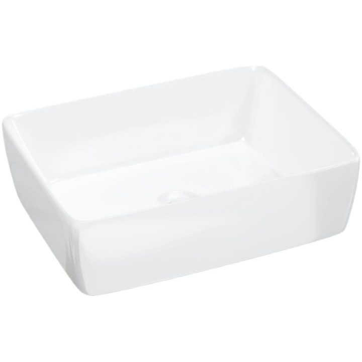 Handfat vit keramik rektangulärt vidaXL 48 x 37 x 13 cm – bild 2