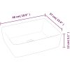 Handfat vit keramik rektangulärt vidaXL 48 x 37 x 13 cm – miniatyr 8