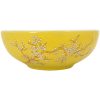 Handfat vit och gul rund Φ41x14 cm keramik vidaXL – miniatyr 2