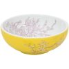 Handfat vit och gul rund Φ41x14 cm keramik vidaXL – miniatyr 3