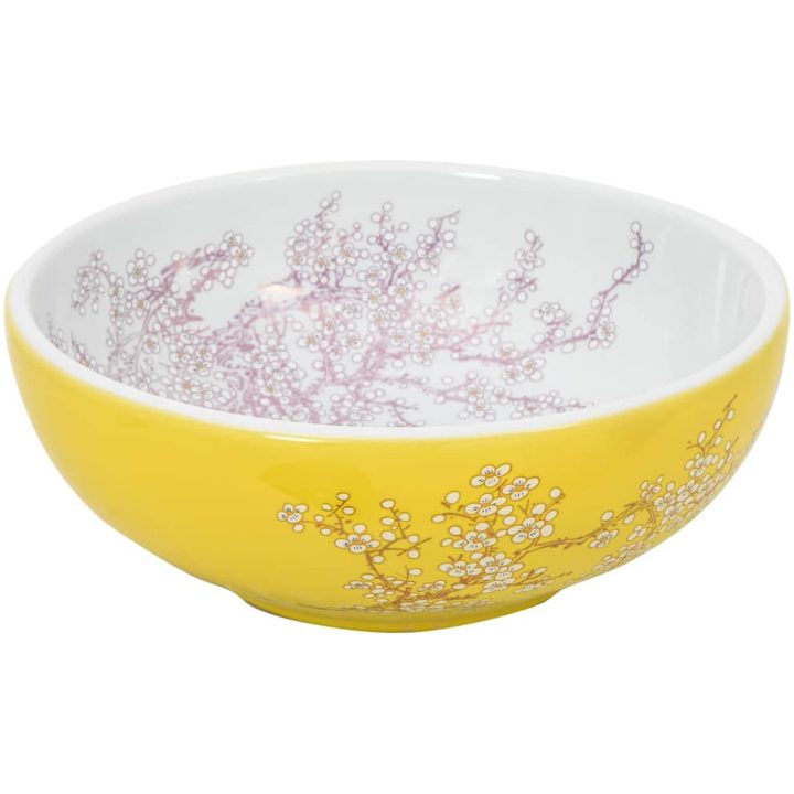 Handfat vit och gul rund Φ41x14 cm keramik vidaXL – bild 3