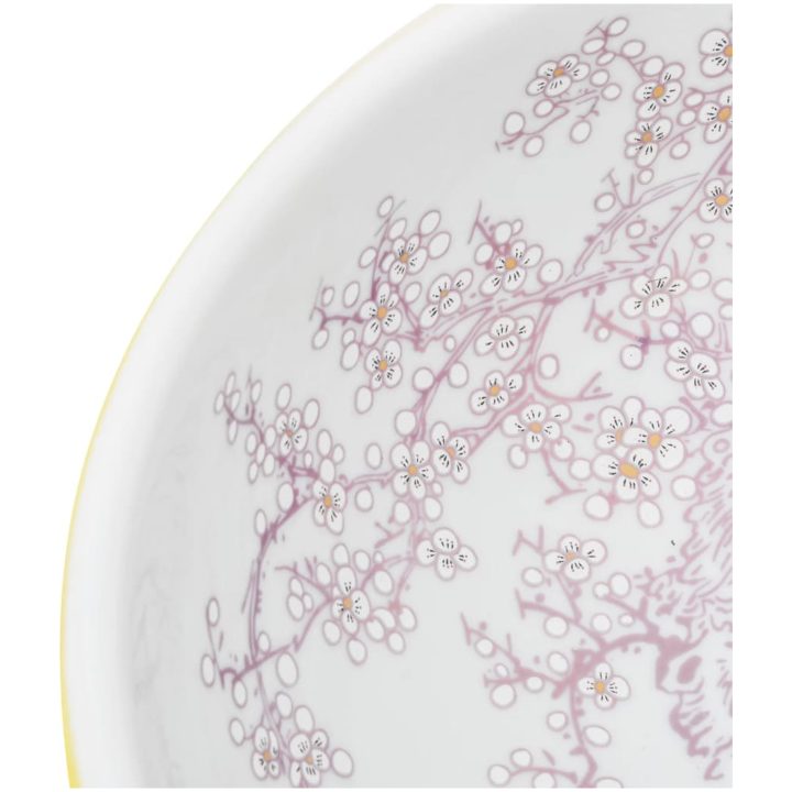 Handfat vit och gul rund Φ41x14 cm keramik vidaXL – bild 5
