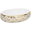 Handfat vit och guld oval keramik vidaXL 59 x 40 x 15 cm – miniatyr 2