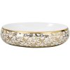 Handfat vit och guld oval keramik vidaXL 59 x 40 x 15 cm – miniatyr 3