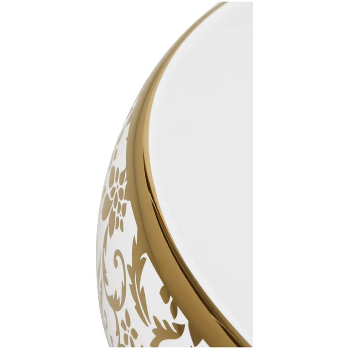 Handfat vit och guld oval keramik vidaXL 59 x 40 x 15 cm – bild 8