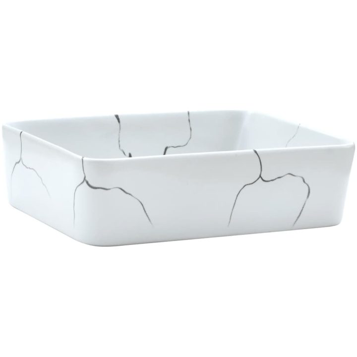 Handfat vit rektangulär 46x35,5x13 cm keramik vidaXL – bild 2