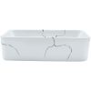 Handfat vit rektangulär 46x35,5x13 cm keramik vidaXL – miniatyr 3
