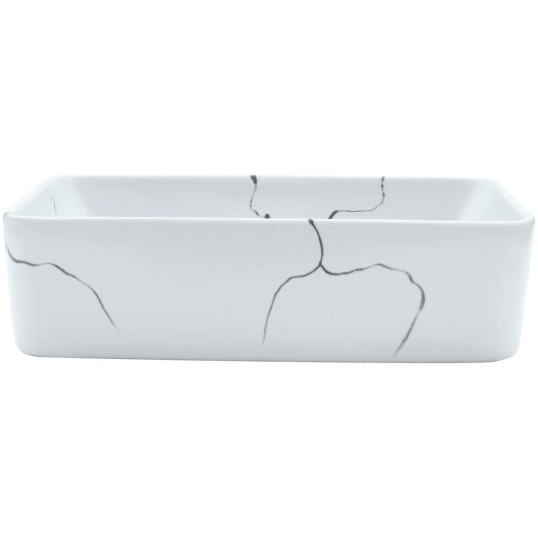 Handfat vit rektangulär 46x35,5x13 cm keramik vidaXL – bild 3