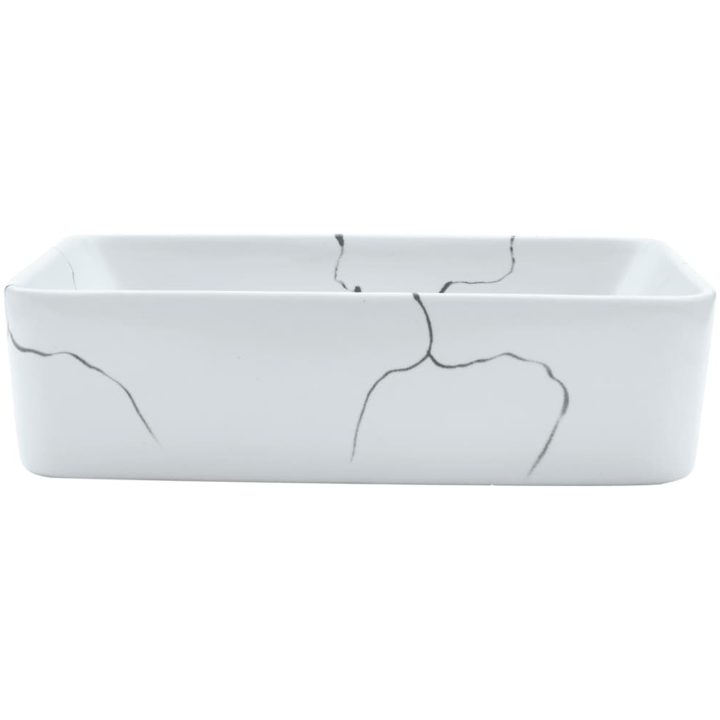 Handfat vit rektangulär 46x35,5x13 cm keramik vidaXL – bild 3