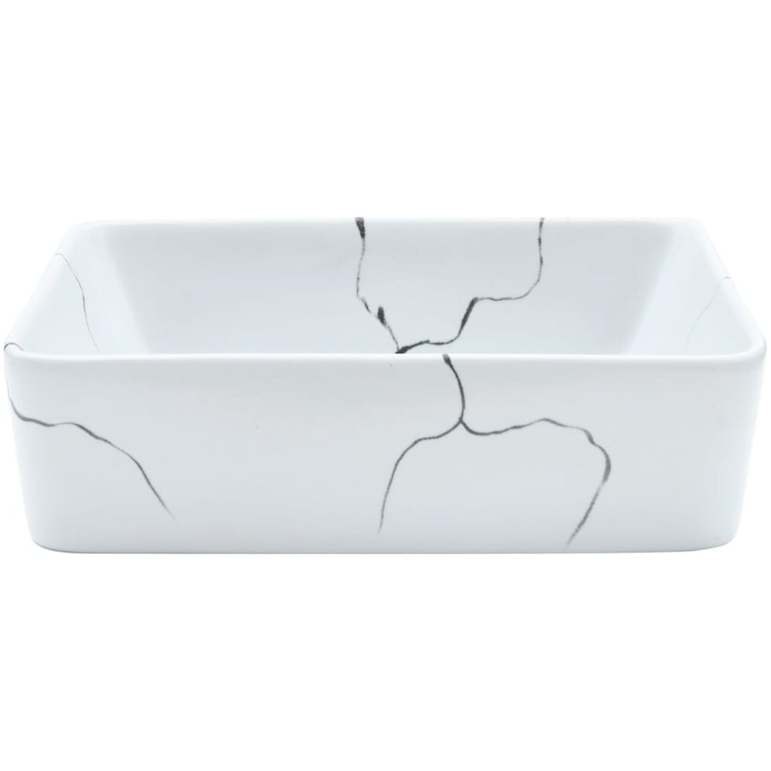 Handfat vit rektangulär 46x35,5x13 cm keramik vidaXL – bild 4