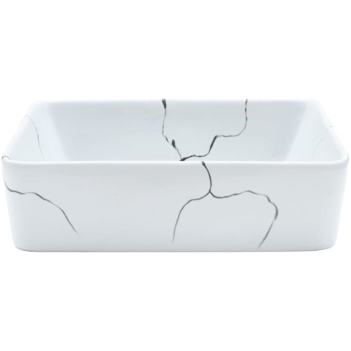 Handfat vit rektangulär 46x35,5x13 cm keramik vidaXL – bild 4