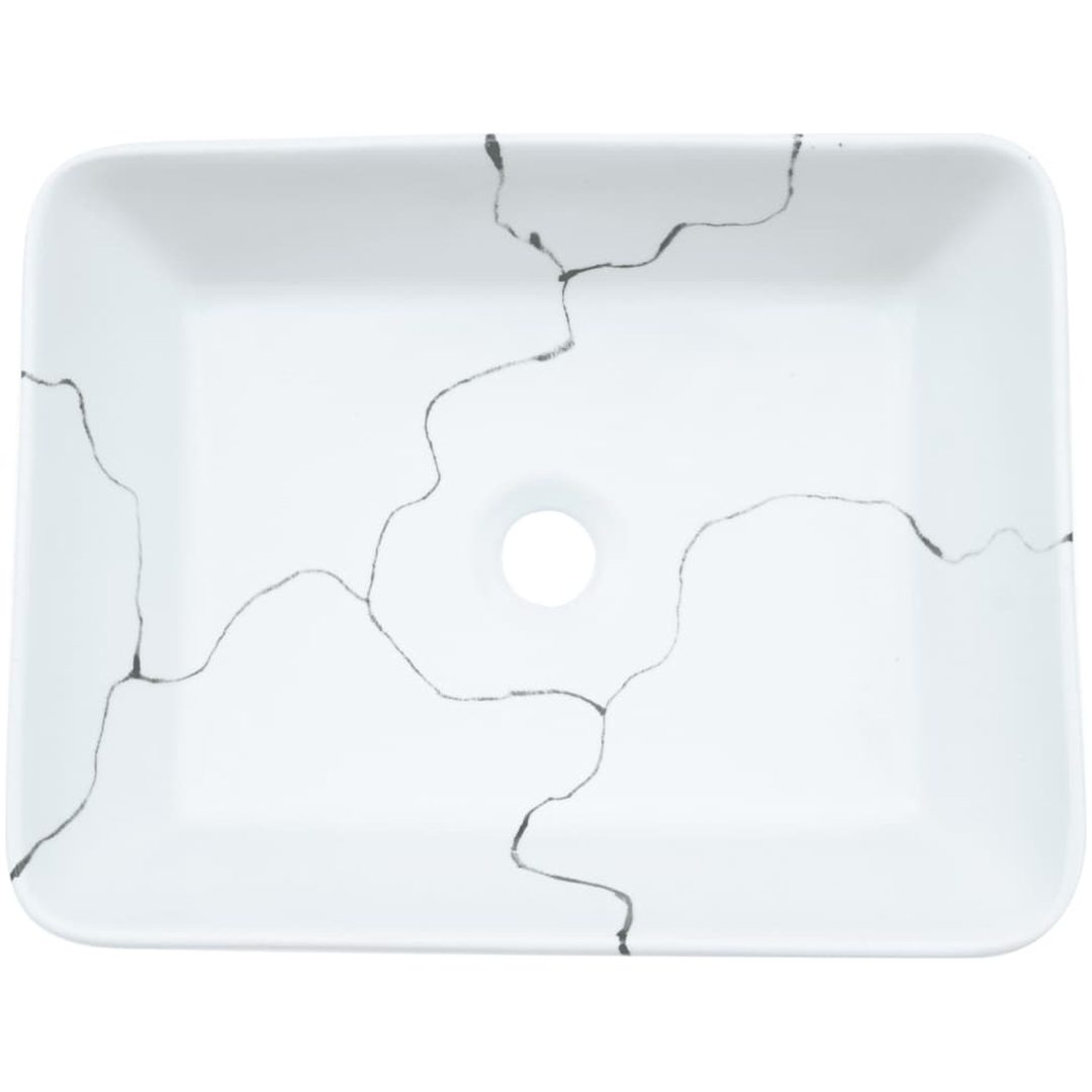 Handfat vit rektangulär 46x35,5x13 cm keramik vidaXL – bild 6