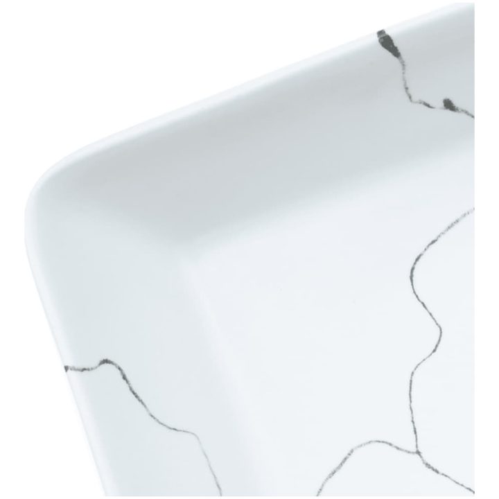 Handfat vit rektangulär 46x35,5x13 cm keramik vidaXL – bild 7