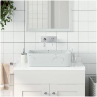 Handfat vit rektangulär 46x35,5x13 cm keramik vidaXL