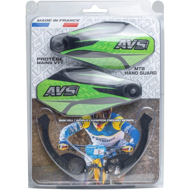 Handskydd Kit Med Aluminiumsstöd Svart/grön AVS RACING Handskydd – bild 2