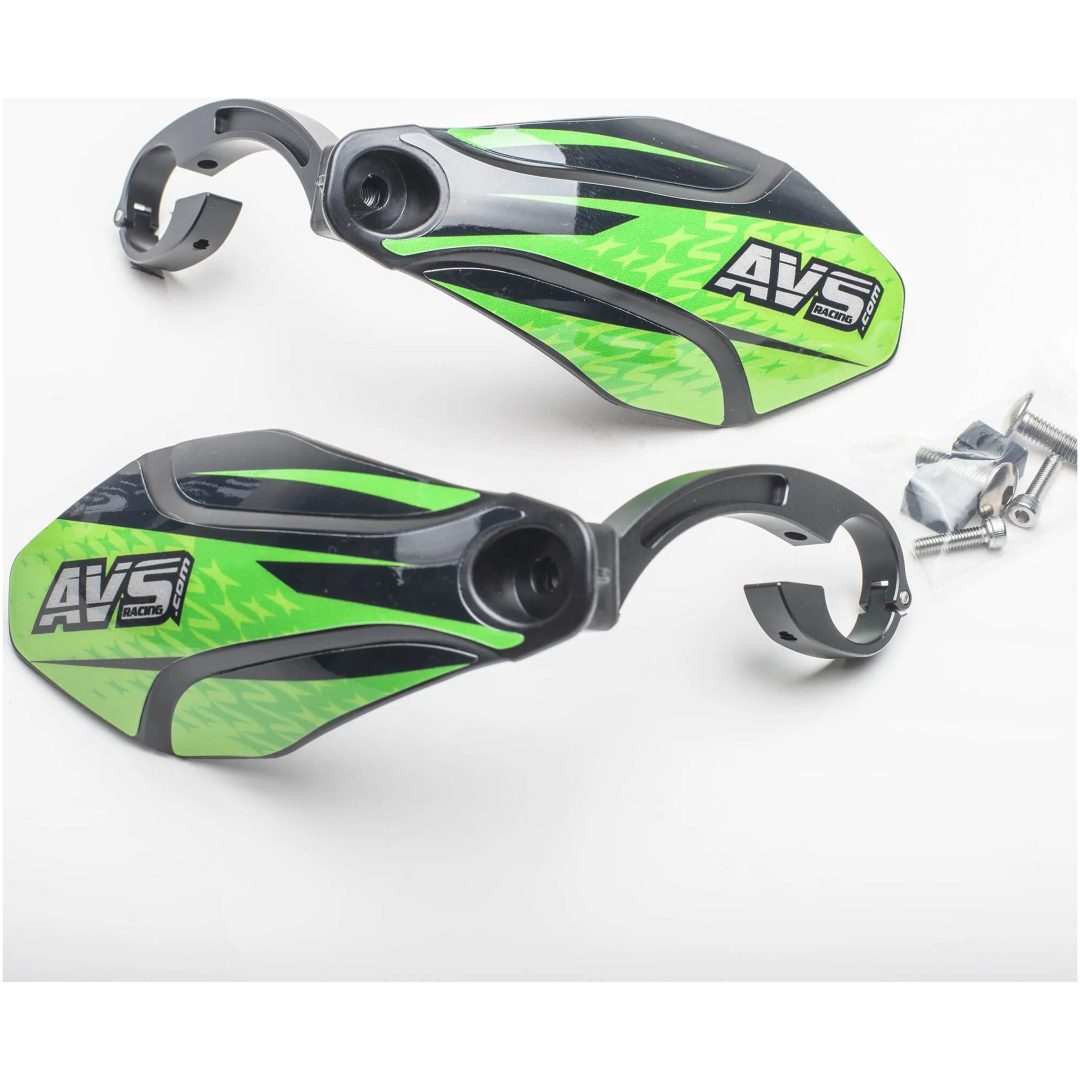 Handskydd Kit Med Aluminiumsstöd Svart/grön AVS RACING Handskydd
