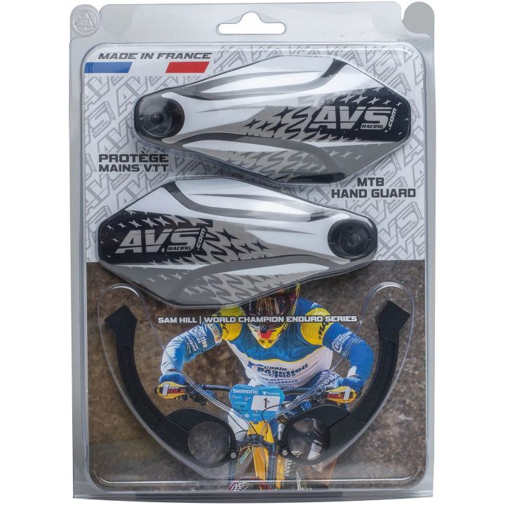 Handskydd Kit Med Aluminiumsstöd Svart/vit AVS RACING Handskydd – bild 2
