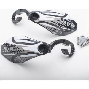 Handskydd Kit Med Aluminiumsstöd Svart/vit AVS RACING