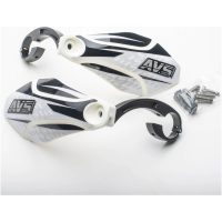 Handskydd Kit Med Aluminiumsstöd Svart/vit AVS RACING