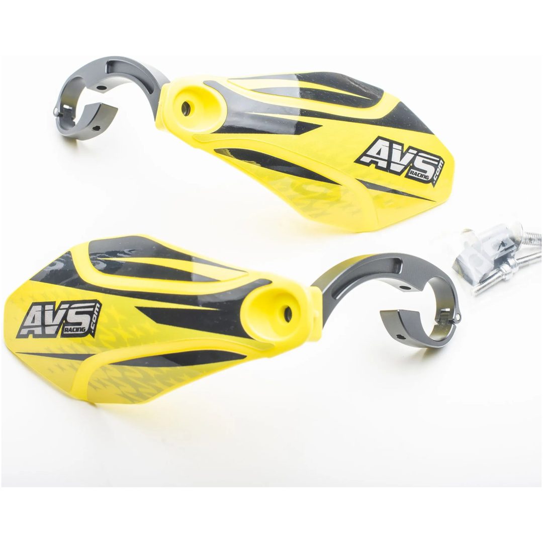 Handskyddssats Med Aluminiumsstöd Svart/gul AVS RACING Handskydd