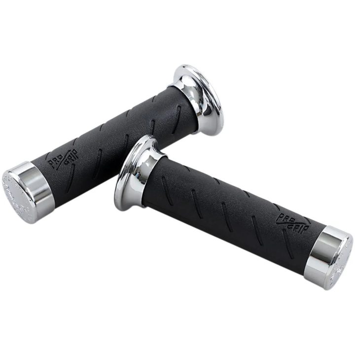 Handtag Cruiser 22mm Svart/Chrome PROGRIP Par / 140mm – bild 2