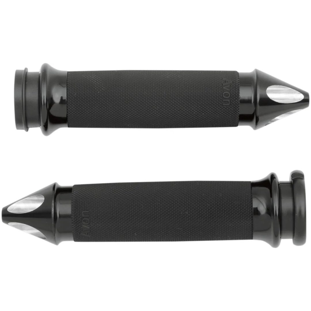 Handtag Custom Spike End Svart Anodiserad AVON GRIPS Handtag