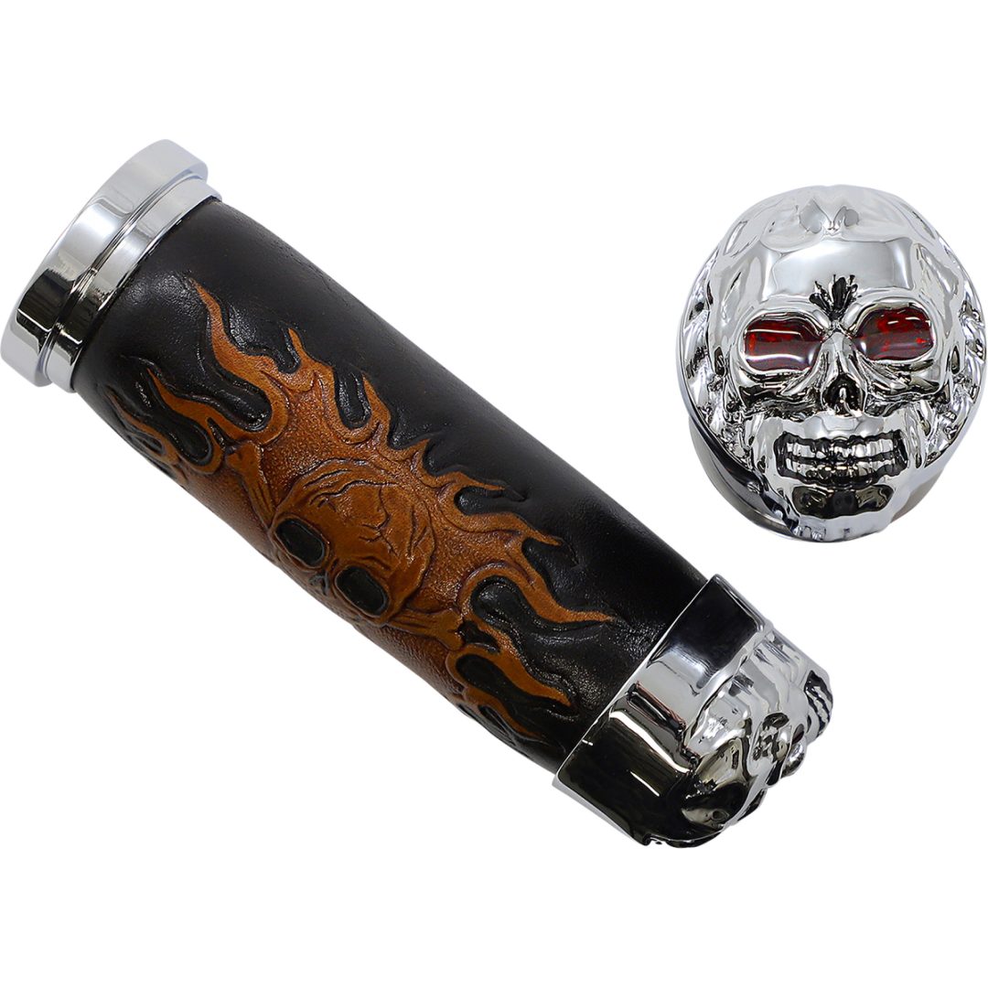 Handtag Skull Svart/brun/krom DRAG SPECIALTIES – bild 3