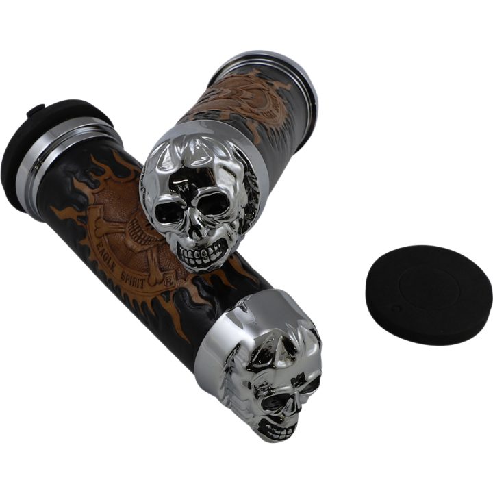 Handtag Skull Svart/brun/krom DRAG SPECIALTIES – bild 2