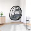 Hängande Ägg Stol Basket utan Stöd Antracit Poly Rattan vidaXL Large – miniatyr 3