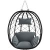 Hängande Ägg Stol Basket utan Stöd Antracit Poly Rattan vidaXL Large – miniatyr 5
