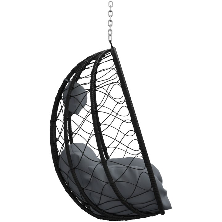 Hängande Ägg Stol Basket utan Stöd Antracit Poly Rattan vidaXL Large – bild 6