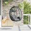 Hängande Ägg Stol Basket utan Stöd Antracit Poly Rattan vidaXL Large – miniatyr 1