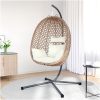 Hängande Äggstol Basket med Stativ Kaffe Poly Rattan vidaXL Standard – miniatyr 3
