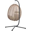 Hängande Äggstol Basket med Stativ Kaffe Poly Rattan vidaXL Standard – miniatyr 7