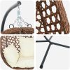 Hängande Äggstol Basket med Stativ Kaffe Poly Rattan vidaXL Standard – miniatyr 8