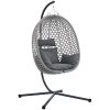 Hängande Äggstol Korg med Stöd Grå Poly Rattan vidaXL Standard – miniatyr 2