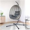 Hängande Äggstol Korg med Stöd Grå Poly Rattan vidaXL Standard – miniatyr 3