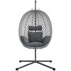 Hängande Äggstol Korg med Stöd Grå Poly Rattan vidaXL Standard – miniatyr 5