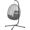 Hängande Äggstol Korg med Stöd Grå Poly Rattan vidaXL Standard – miniatyr 8