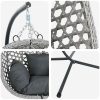 Hängande Äggstol Korg med Stöd Grå Poly Rattan vidaXL Standard – miniatyr 9