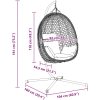 Hängande Äggstol Korg med Stöd Grå Poly Rattan vidaXL Standard – miniatyr 10