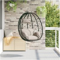 Hängande Äggstol Korg utan Ställning Taupe Poly Rattan vidaXL