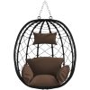 Hängande Äggstol Korg utan Stativ Kaffefärg Poly Rattan vidaXL Medium – miniatyr 4