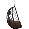 Hängande Äggstol Korg utan Stativ Kaffefärg Poly Rattan vidaXL Medium – miniatyr 5