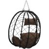 Hängande Äggstol Korg utan Stativ Kaffefärg Poly Rattan vidaXL Medium – miniatyr 6