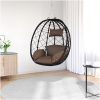 Hängande Äggstol Korg utan Stativ Kaffefärg Poly Rattan vidaXL Medium – miniatyr 1