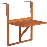 Hängande balkongbord 64,5x44x80 cm massivt akaciaträ vidaXL