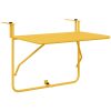 Hängande Balkongbord Fällbart Senapsgul 60x40 cm Stål vidaXL 60 x 39 x 50 cm, 60 x 39 x 57,5 cm, 60 x 39 x 65 cm – miniatyr 2