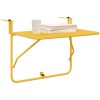 Hängande Balkongbord Fällbart Senapsgul 60x40 cm Stål vidaXL 60 x 39 x 50 cm, 60 x 39 x 57,5 cm, 60 x 39 x 65 cm – miniatyr 3